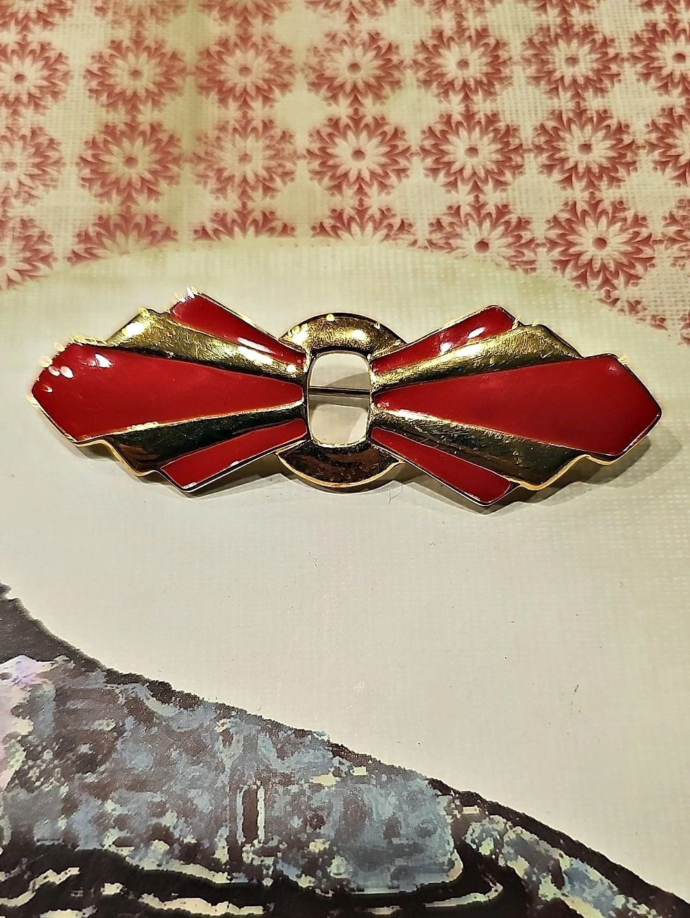 Vintage 1980s Art Deco Revival Statement Brooch
